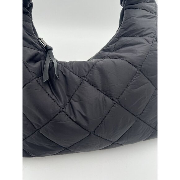 Haute Shore Quilted Deep Navy Preppy Boho Jones Puffer Hobo Tote Bag Purse - Picture 4 of 9